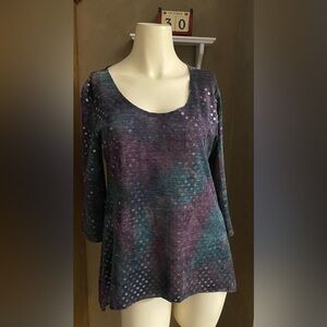 Vintage KEREN Hart top blouse women’s size Small, abstract print unique